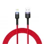 USB to Lightning data cable Tellur, 3A, 1.2 m, LED indicator, red