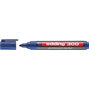 Permanent marker Edding 300 — blue ink, 1.5 mm tip, pack of 10