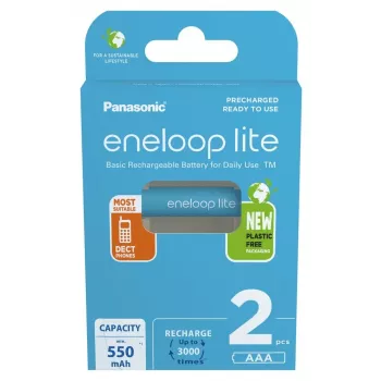 Rechargeable batteries PANASONIC ENELOOP LITE AAA 550 mAh 2 pc(s) (BK-4LCCE/2CP)