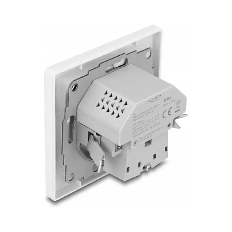 DeLOCK 11499 Socket Outlet Type F with USB A and USB C White