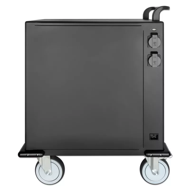 Manhattan iPad to 13 inch, MacBook Air to 13 inch & Chromebook to 14 inch 32-bay Charging Trolley/Cart via USB-C, Also other tablets/smartphones (with device to USB-C cable), Bays 330x22x235mm, Device charging cables not included (suggest USB-C cable 354868),Cabinet