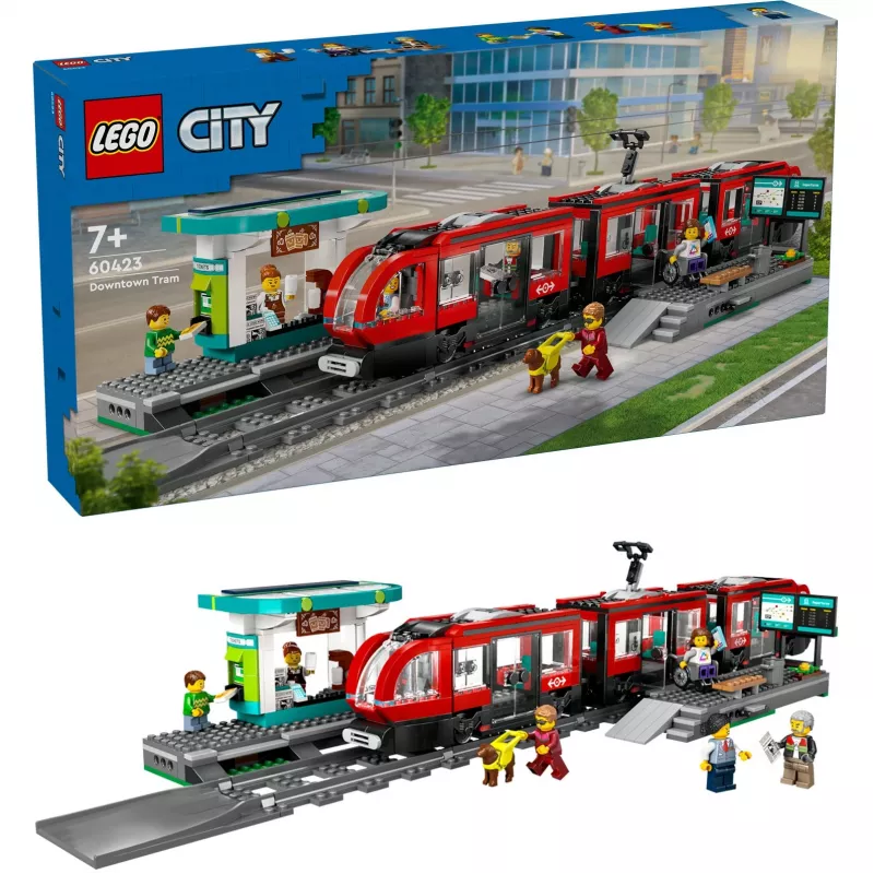 LEGO City city tram and station role play building set for children with toy Tram gift for boys and girls from 7 years who love vehicles