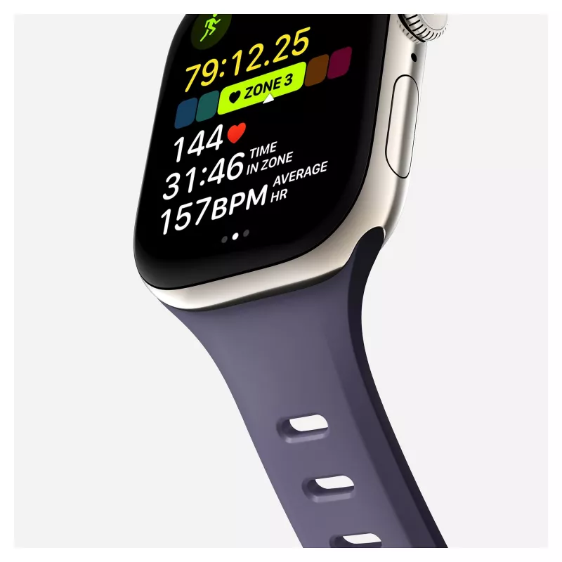 Band Nomad Tempo Band Purple Rubber, compatible with smartwatch, 18 mm width, wrist 135–175 mm