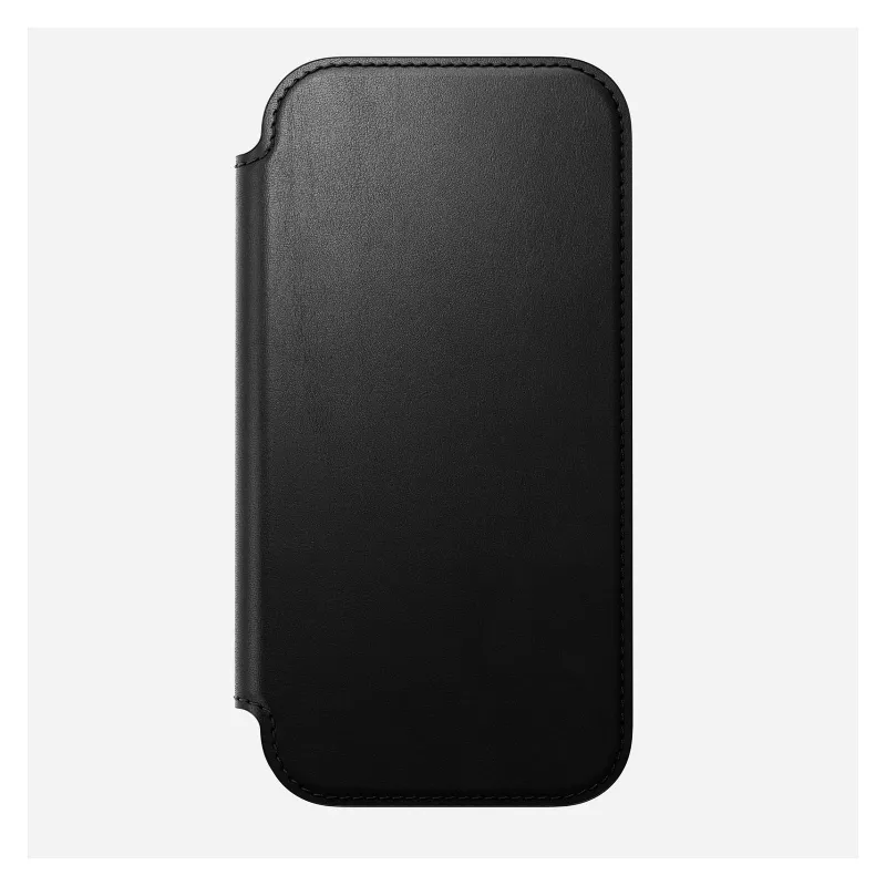 Folio phone case Nomad Modern Leather Folio for Apple, fits up to 16 cm (6.3 inch) screens, Black