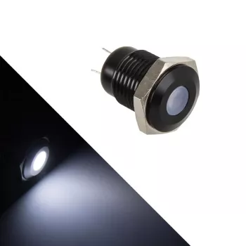 Illuminated Vandal-Resistant Push Button Lamptron LAMP-SW2004-H, black polycarbonate, white dot
