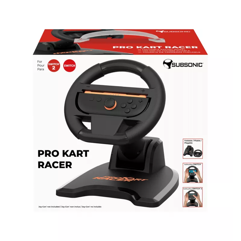 Racing Wheel SUBSONIC SA5727-1 for Nintendo Switch — adjustable sensitivity, Kart Racer design