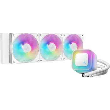 All-in-one liquid cooler DeepCool LE360 WH V2 12 cm White — 360 mm radiator, 3x120 mm fans, LGA 1851 support