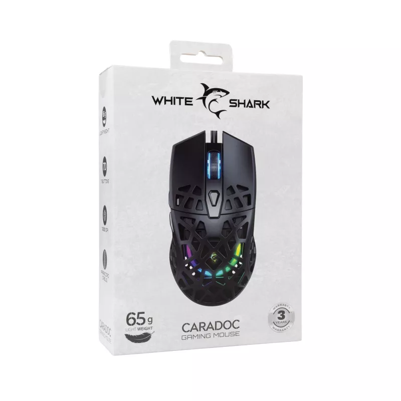 Mouse White Shark GM-5018 Caradoc RGB 7200 dpi Black