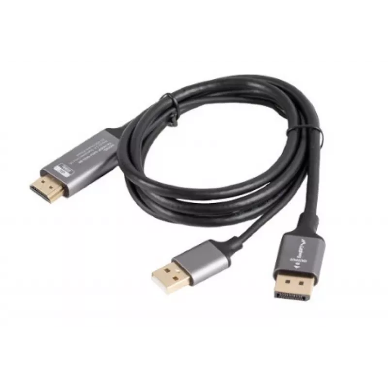 HDMI(M)->DISPLAYPORT(M) CABLE 1M 4K BLACK LANBERG