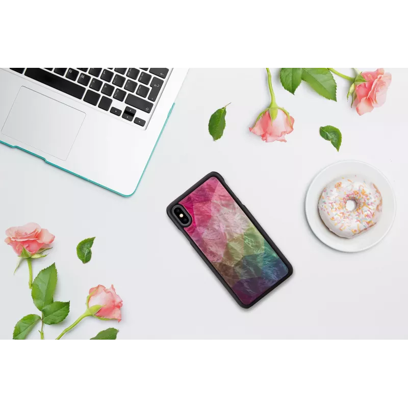 Protective smartphone case iKins for iPhone XS Max — water flower design, black