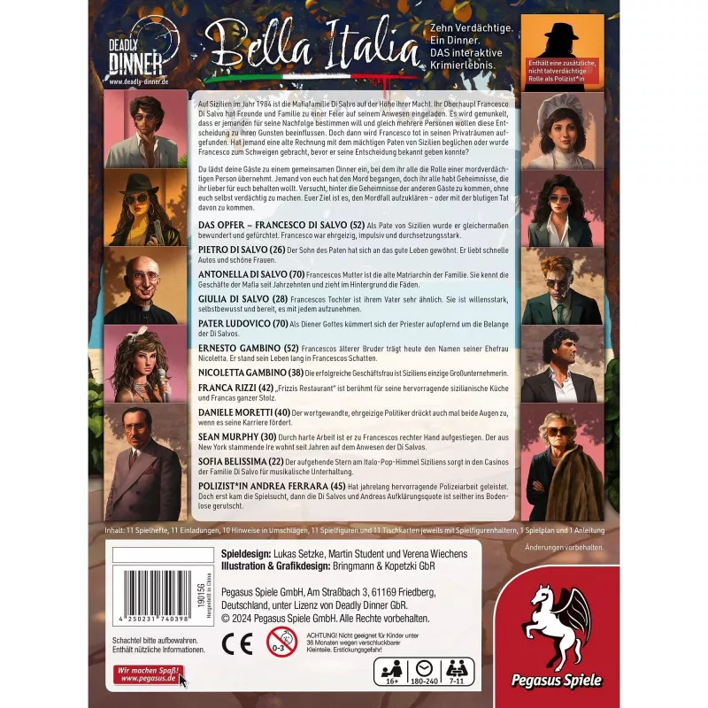 Deadly Dinner - Bella Italia, Board Game