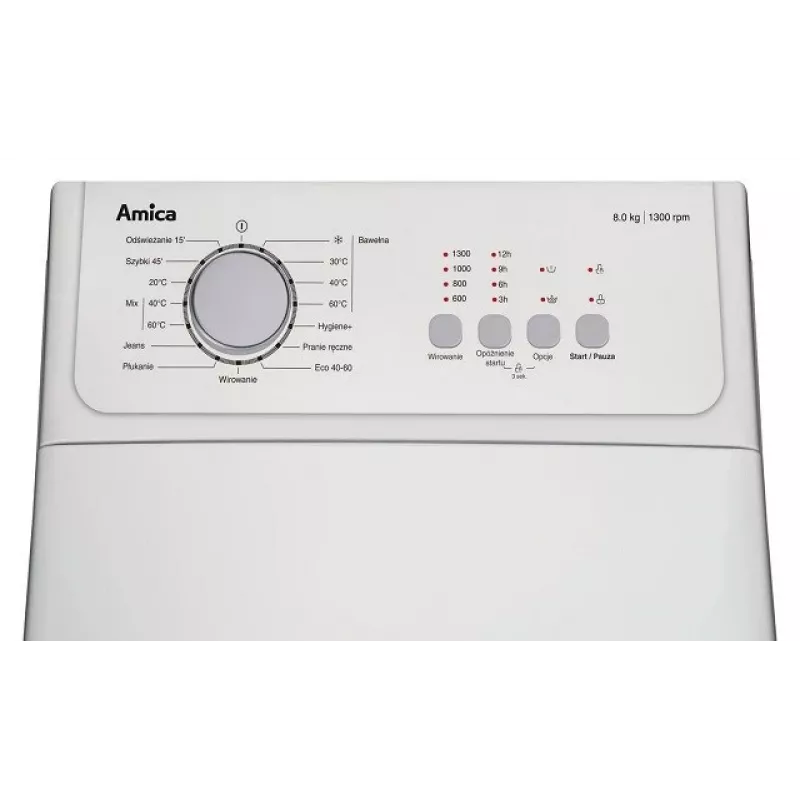 Top-Loading Washing Machine Amica AGA3T813ANi, 8Kg, 1300 RPM,White