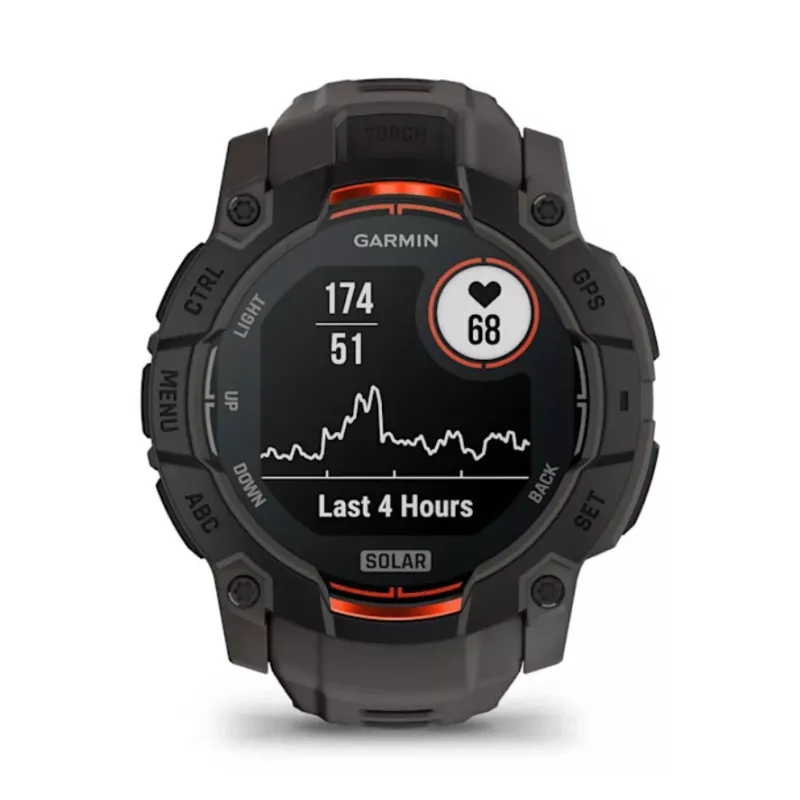 Garmin Instinct 3 Solar GPS Smartwatch 1.3 inch MIP 176x176 Touchscreen Black