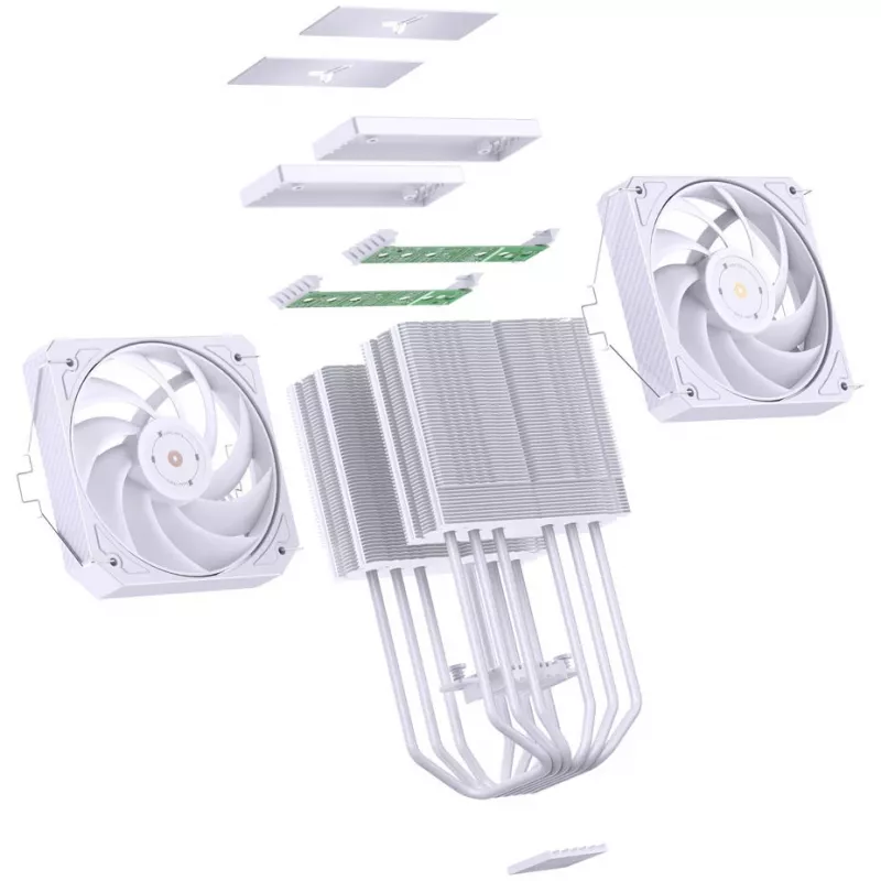 Jonsbo HX6280 CPU cooler, PWM, RGB - 130mm, white