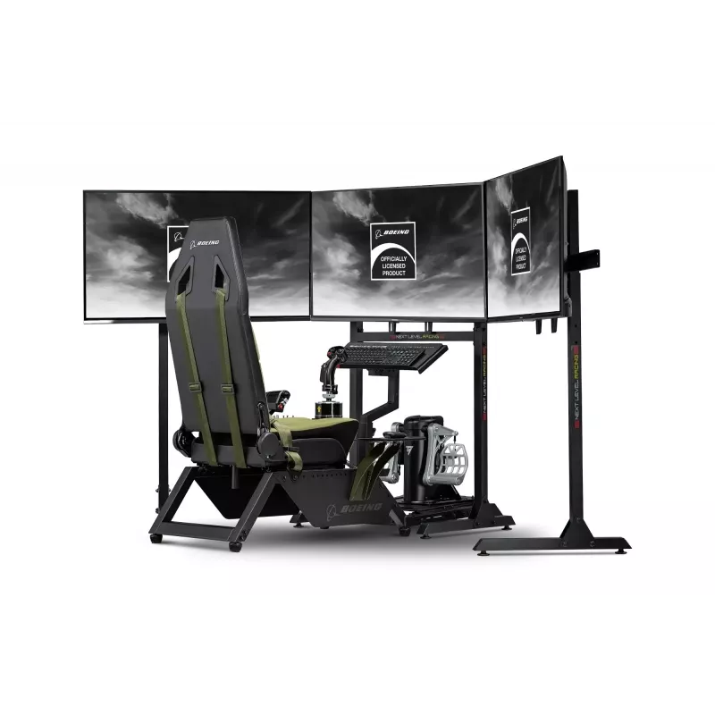 Cockpit seat by next level racing Flight Simulator Boeing Military 396055 — dedicated flight simulation seat compatible with yokes and pedals