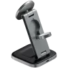 SATECHI 3-in-1 Foldable Qi2 Wireless Charging Stand (Space Gray) with Type A,C,G plugs
