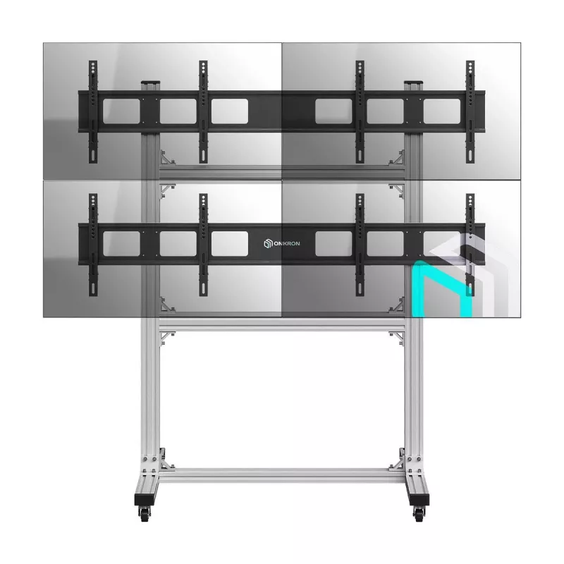 Mobile TV/Video Stand ONKRON FSPRO2L22-S adjustable height with wheels for displays