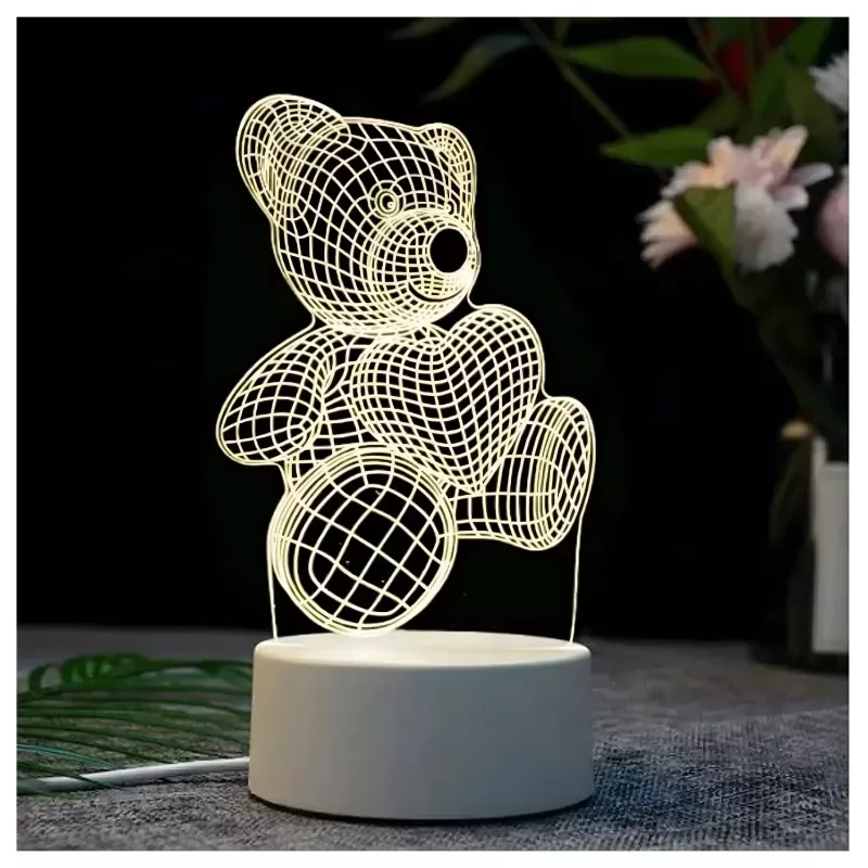 Night lamp Extralink HOME 3D heart optical illusion bedside lamp USB