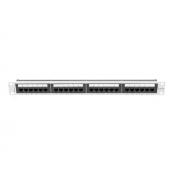 Lanberg PPUA-1024-S 24-Port Cat6a UTP 1U 19 inch Patch Panel Grey