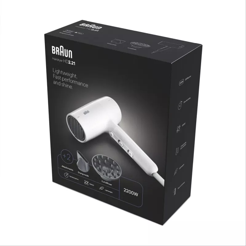 Hair Dryer Braun BRHD226E 2200W Ionic Technology Lightweight