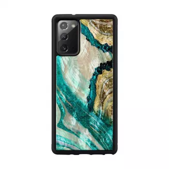 Protective phone case iKins for Samsung Galaxy Note 20 — Aqua Agate design