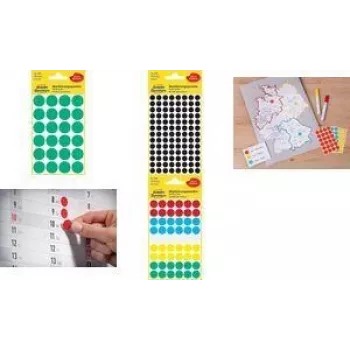 Self-adhesive paper dots AVERY 59994 assorted colors – roll of removable adhesive labels