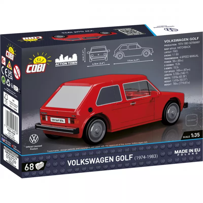 Scale model kit Cobi Volkswagen Golf 1974–1983 1:35 for building and display