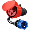 go-e Adapter Gemini flex 22 kW to CEE Blue 16 A - Black - straight - straight - IP55 - 22 kW - 16 A