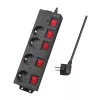 Power Extension LogiLink LPS251 1.5m 4 AC Outlets Indoor Black