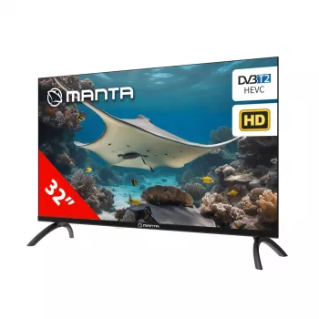 Manta 32LHN124E 32-inch HD LED TV with DVB-T2/C/S2 Tuner and USB Media Player
