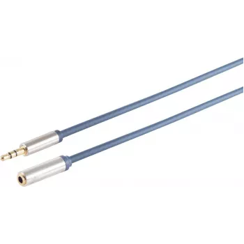 3.5mm Audio Cable ShiverPeaks 30805-1.5-MHQ-SLIM Chrome Metal Slim Line 1.5m
