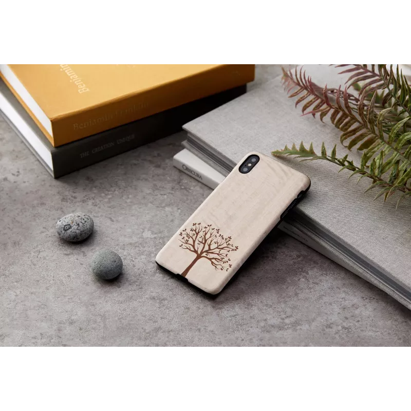 Phone case man and wood for iPhone XS Max — apple tree wood, black