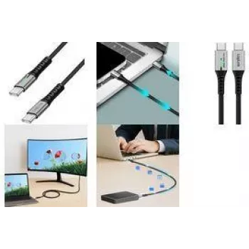 LogiLink USB 3.2 Gen2x2 Type-C-Cable C/m to LED black CU0432 - Cable - Digital/Data