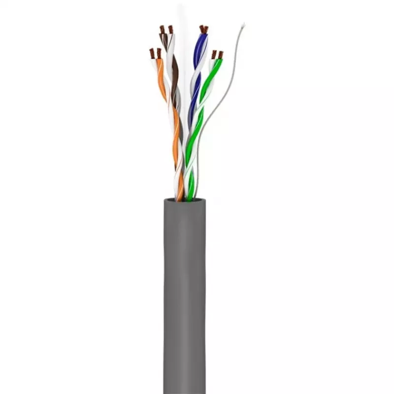 Network Cable Cat.6, U/UTP (Grey, 100 Meter, flexible)