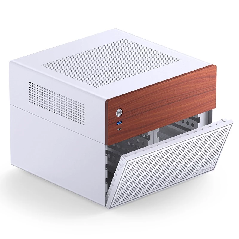 Micro Tower Computer Case Jonsbo N4 WHITE Mini-ITX with Tempered Glass