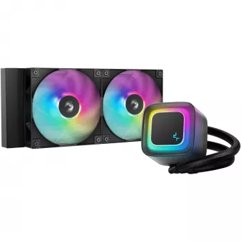 All-in-one liquid cooler DeepCool LE240 V2 240mm, 2x120mm fans, Hydraulic bearing, AM5 support, 41 cm tubes, Black