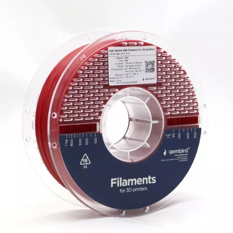 GEMBIRD ABS 3D printing filament 1.75 mm Red 1 kg