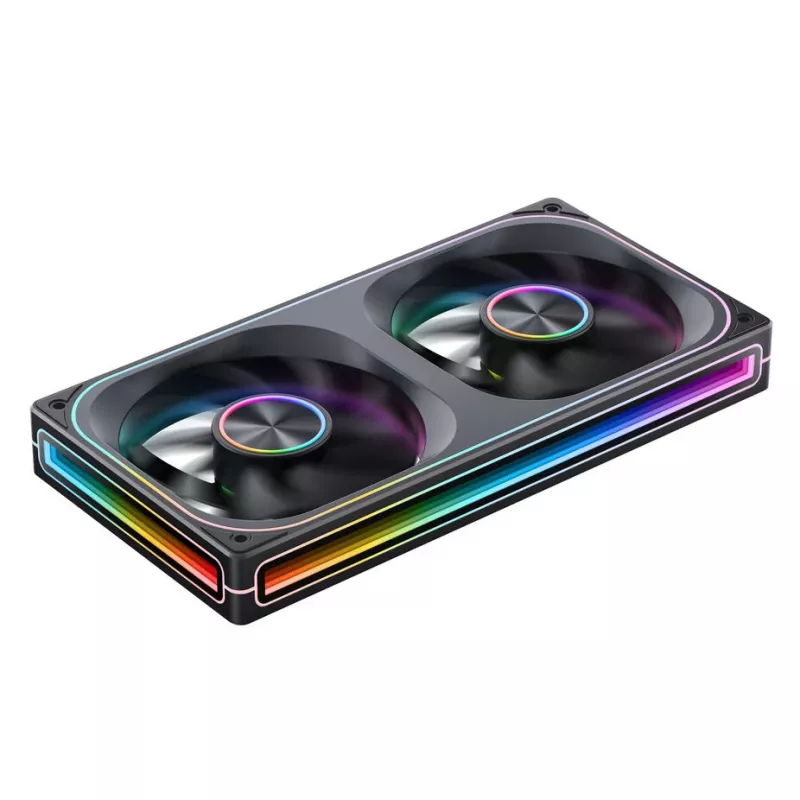 120mmx2 ARGB PWM Case Fans, Jonsbo ZA-240 Infinity Mirror 240mm Black