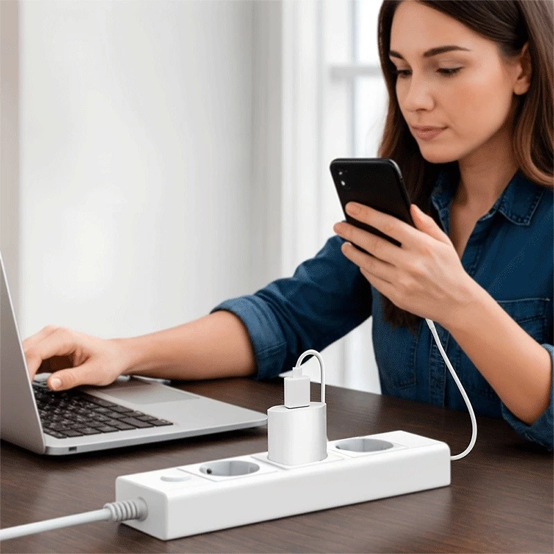 USB-A socket adapter, 5W ,5V/1A, 1xUSB-A white