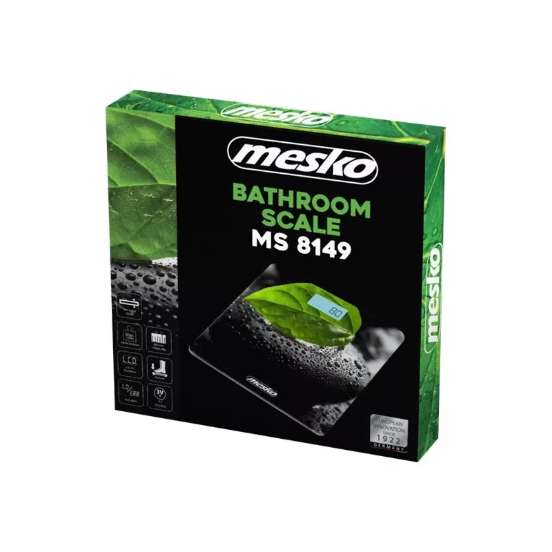 Bathroom scales Mesko MS 8149 Maximum weight 150 kg Accuracy 100 g Black green