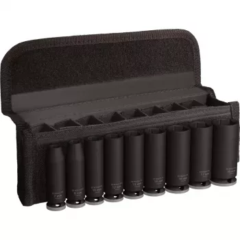 PRO Impact Steckschlüsseleinsatz-Set 3/8, 9-teilig schwarz, tief