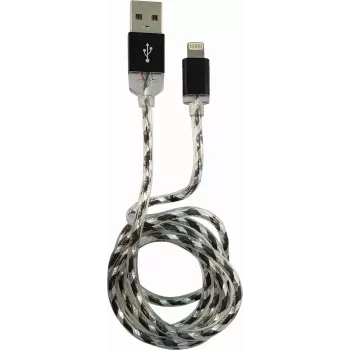 LC-POWER Cable USB-Lightning-1M-8 1m black/silver,USB A auf Lightning (LC-C-USB-LIGHTNING-1M-8)