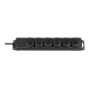 power strip IP44 6-way black 2m H07RN-F 3G1,5 (1159970)