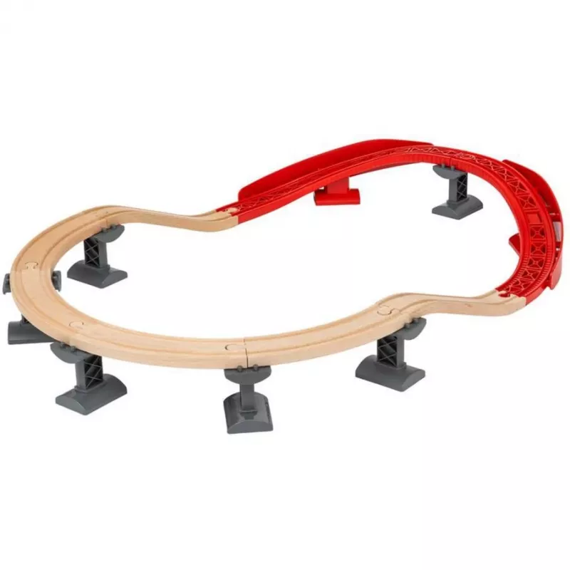 World track pack Berg and Tal, railway Wood/Red, 16-piece