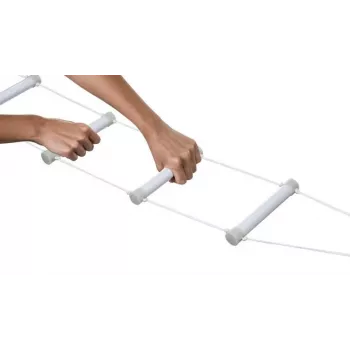 Rehabilitation bed ladder Qmed DRQM3G0AAXXXP, 4 steps, polyethylene, max load 90 kg, fluorescent, rung width 25 cm