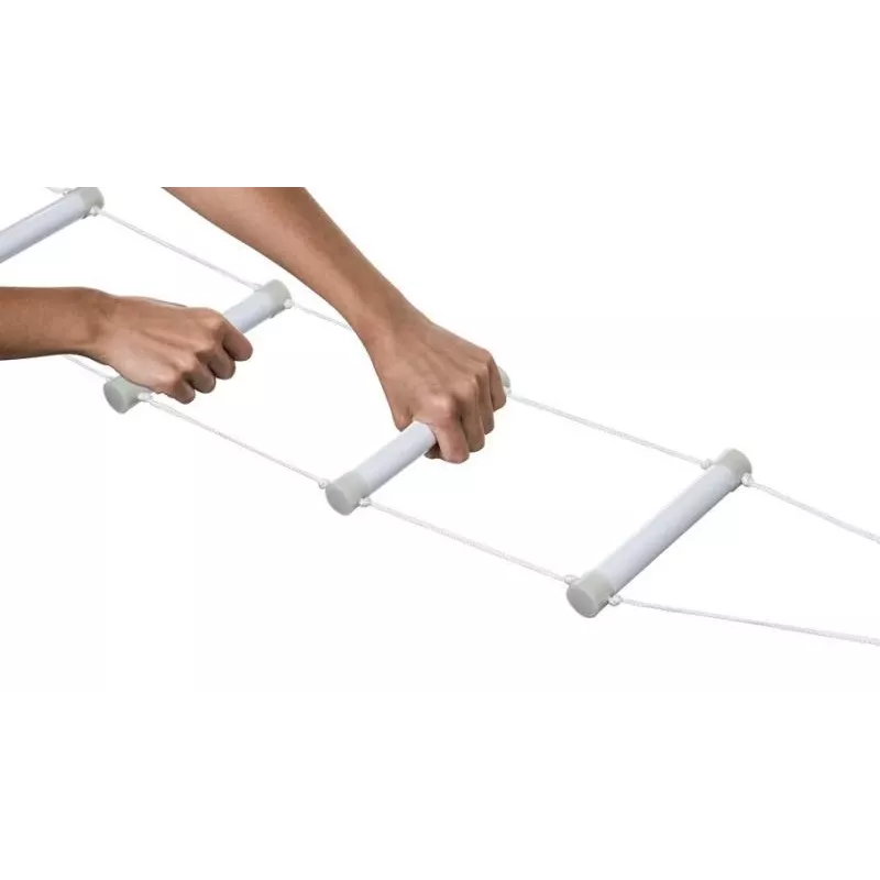 Rehabilitation bed ladder Qmed DRQM3G0AAXXXP, 4 steps, polyethylene, max load 90 kg, fluorescent, rung width 25 cm