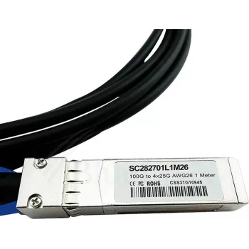 DAC cable CBO compatible with Palo Alto Networks QSFP28 to 4×SFP28, 3 m