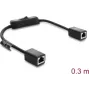 DELOCK RJ45 cable Cat.6 F/UTP 0.3 m with inline switch, blue to blue