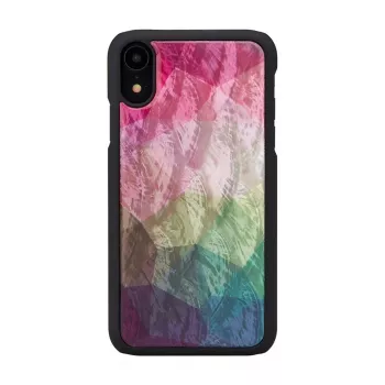 Smartphone case iKins for iPhone XR — water flower design, black