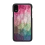 Smartphone case iKins for iPhone XR — water flower design, black